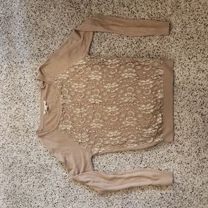 Tan lace detail Sweater, size small